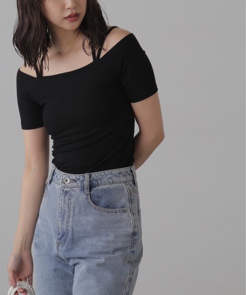 FREE'S MART（フリーズマート）の「◆オフショルホルターネックカットソー（Tシャツ/カットソー・レディース・ブラック/ブラック系その他/ホワイト系その他/ライトグリーン/ホワイト・FREE）」の3枚目の写真