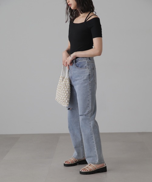 FREE'S MART（フリーズマート）の「◆オフショルホルターネックカットソー（Tシャツ/カットソー・レディース・ブラック/ブラック系その他/ホワイト系その他/ライトグリーン/ホワイト・FREE）」の19枚目の写真