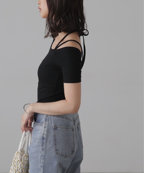 FREE'S MART（フリーズマート）の「◆オフショルホルターネックカットソー（Tシャツ/カットソー・レディース・ブラック/ブラック系その他/ホワイト系その他/ライトグリーン/ホワイト・FREE）」の22枚目の写真