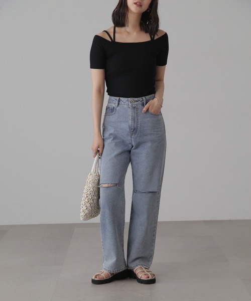 FREE'S MART（フリーズマート）の「◆オフショルホルターネックカットソー（Tシャツ/カットソー・レディース・ブラック/ブラック系その他/ホワイト系その他/ライトグリーン/ホワイト・FREE）」の21枚目の写真