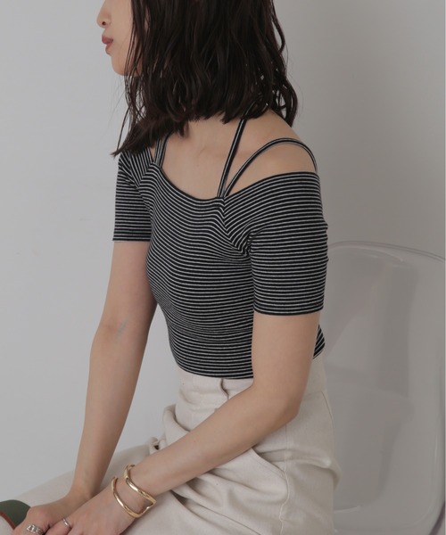 FREE'S MART（フリーズマート）の「◆オフショルホルターネックカットソー（Tシャツ/カットソー・レディース・ブラック/ブラック系その他/ホワイト系その他/ライトグリーン/ホワイト・FREE）」の18枚目の写真