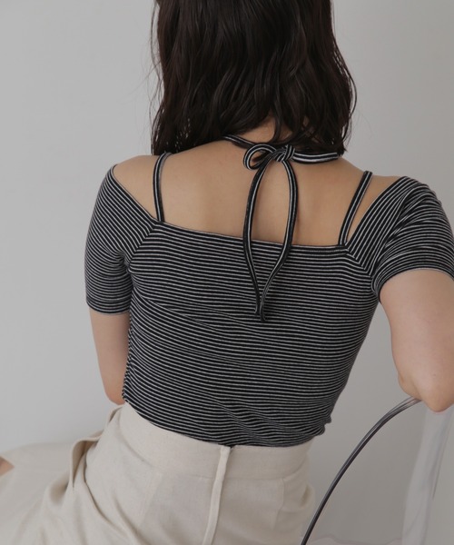 FREE'S MART（フリーズマート）の「◆オフショルホルターネックカットソー（Tシャツ/カットソー・レディース・ブラック/ブラック系その他/ホワイト系その他/ライトグリーン/ホワイト・FREE）」の17枚目の写真