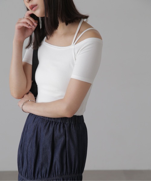 FREE'S MART（フリーズマート）の「◆オフショルホルターネックカットソー（Tシャツ/カットソー・レディース・ブラック/ブラック系その他/ホワイト系その他/ライトグリーン/ホワイト・FREE）」の12枚目の写真