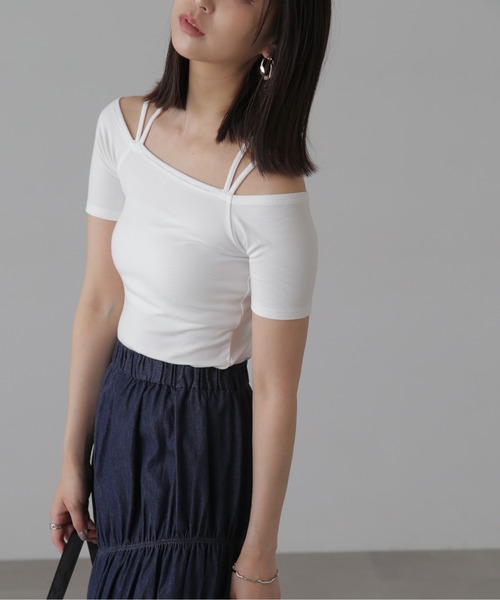 FREE'S MART（フリーズマート）の「◆オフショルホルターネックカットソー（Tシャツ/カットソー・レディース・ブラック/ブラック系その他/ホワイト系その他/ライトグリーン/ホワイト・FREE）」の11枚目の写真