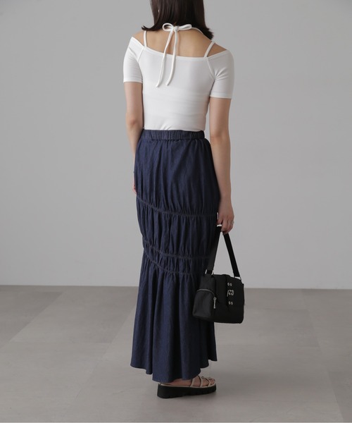 FREE'S MART（フリーズマート）の「◆オフショルホルターネックカットソー（Tシャツ/カットソー・レディース・ブラック/ブラック系その他/ホワイト系その他/ライトグリーン/ホワイト・FREE）」の9枚目の写真