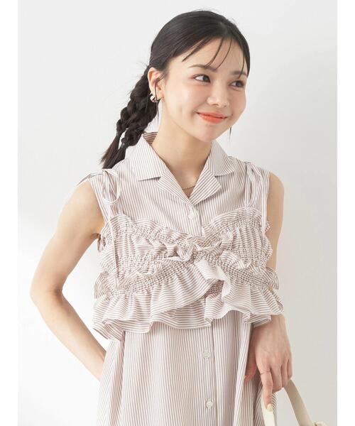 earth music&ecology（アースミュージックアンドエコロジー）の「SET2点シャーリングビスチェ×シャツワンピース（シャツワンピース・レディース・サックスブルー/グレー系その他/ブルー系その他6/ベージュ系その他2・FREE）」の22枚目の写真