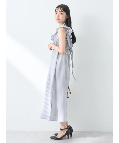 earth music&ecology（アースミュージックアンドエコロジー）の「SET2点シャーリングビスチェ×シャツワンピース（シャツワンピース・レディース・サックスブルー/グレー系その他/ブルー系その他6/ベージュ系その他2・FREE）」の18枚目の写真