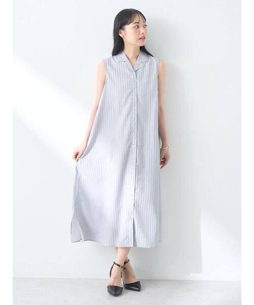 earth music&ecology（アースミュージックアンドエコロジー）の「SET2点シャーリングビスチェ×シャツワンピース（シャツワンピース・レディース・サックスブルー/グレー系その他/ブルー系その他6/ベージュ系その他2・FREE）」の16枚目の写真