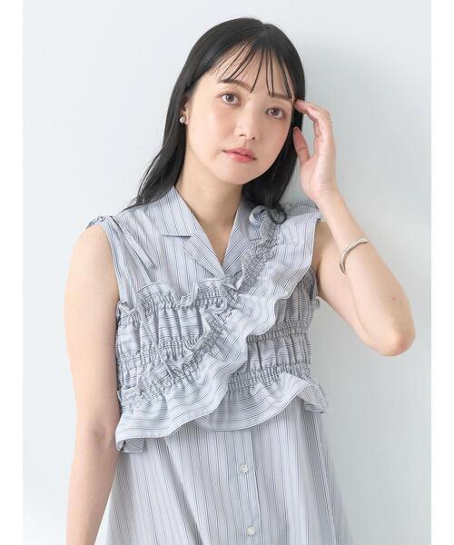 earth music&ecology（アースミュージックアンドエコロジー）の「SET2点シャーリングビスチェ×シャツワンピース（シャツワンピース・レディース・サックスブルー/グレー系その他/ブルー系その他6/ベージュ系その他2・FREE）」の15枚目の写真
