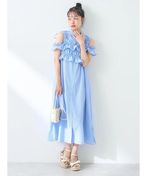 earth music&ecology（アースミュージックアンドエコロジー）の「SET2点シャーリングビスチェ×シャツワンピース（シャツワンピース・レディース・サックスブルー/グレー系その他/ブルー系その他6/ベージュ系その他2・FREE）」の14枚目の写真