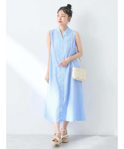 earth music&ecology（アースミュージックアンドエコロジー）の「SET2点シャーリングビスチェ×シャツワンピース（シャツワンピース・レディース・サックスブルー/グレー系その他/ブルー系その他6/ベージュ系その他2・FREE）」の11枚目の写真