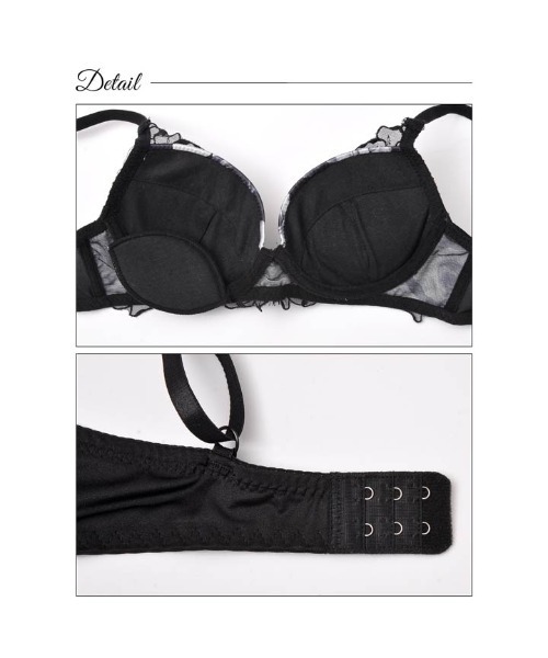 ❤︎フランス❤︎ソレイユ スクレ♡ ディープグリーン&ブラックレースのセット SALON by PEACH JOHN 【脇高で背中すっきり】クレシェンドロング