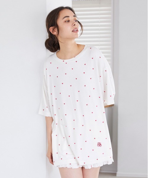 gelato pique（ジェラートピケ）の「ハート柄BIGTシャツ（ルーム