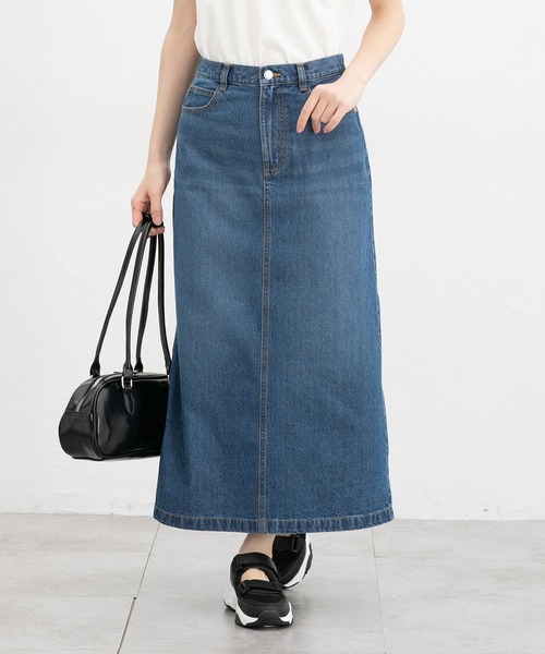 Honeys（ハニーズ）の「デニムナロースカート（デニムスカート・レディース・グレー/ライトブルー/ライトインディゴブルー/ブルー・S/SS/L/M）」の4枚目の写真