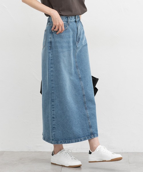 Honeys（ハニーズ）の「デニムナロースカート（デニムスカート・レディース・グレー/ライトブルー/ライトインディゴブルー/ブルー・S/SS/L/M）」の3枚目の写真