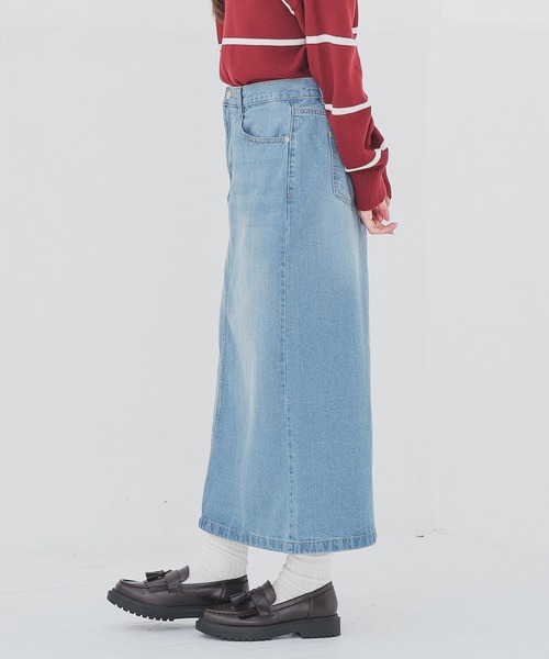 Honeys（ハニーズ）の「デニムナロースカート（デニムスカート・レディース・グレー/ライトブルー/ライトインディゴブルー/ブルー・S/SS/L/M）」の10枚目の写真