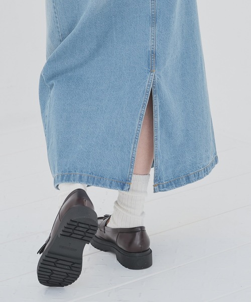 Honeys（ハニーズ）の「デニムナロースカート（デニムスカート・レディース・グレー/ライトブルー/ライトインディゴブルー/ブルー・S/SS/L/M）」の5枚目の写真