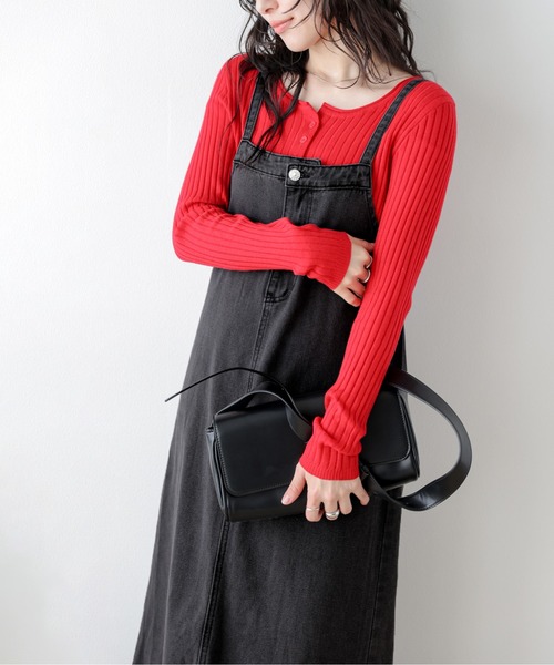 AMELY(エミリー)の「デニムキャミワンピース(ワンピース・レディース・ライトブルー/ブラック系その他/ブルー・L/M)」の22枚目の写真