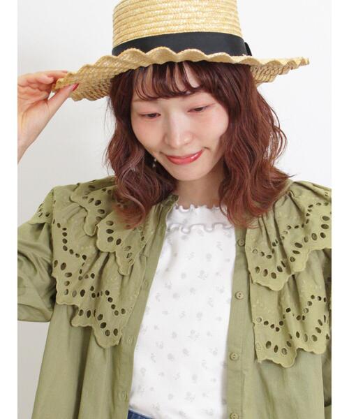 Samansa Mos2(サマンサ モスモス)の「リップル単色花柄メローカットソー(Tシャツ/カットソー・レディース・キナリ/オフホワイト/チャコールグレー・F)」の11枚目の写真
