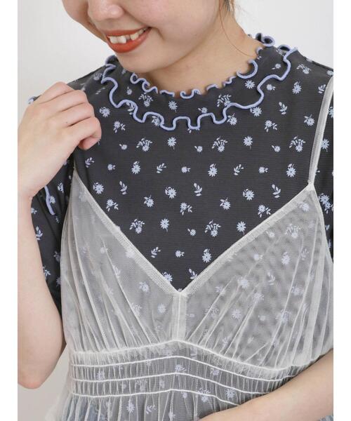 Samansa Mos2(サマンサ モスモス)の「リップル単色花柄メローカットソー(Tシャツ/カットソー・レディース・キナリ/オフホワイト/チャコールグレー・F)」の17枚目の写真
