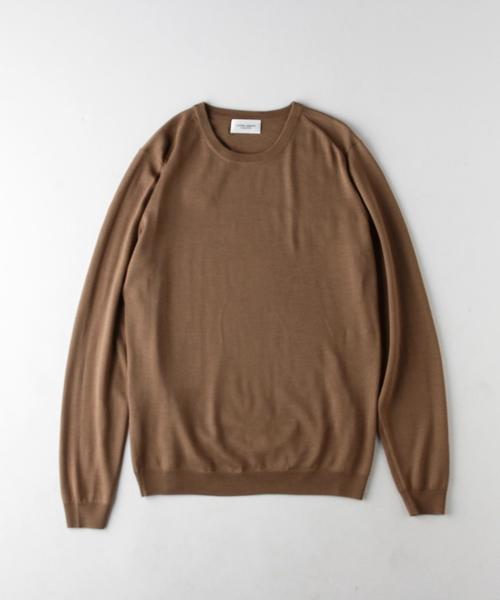 UNITED ARROWS（ユナイテッドアローズ）の「UAS ウール ハイゲージ クルーネック ニット◆（ニット/セーター・メンズ・ブラック/ネイビー/ベージュ/ワインレッド・X-SMALL/LARGE/MEDIUM/SMALL/XX-LARGE/X-LARGE）」の3枚目の写真