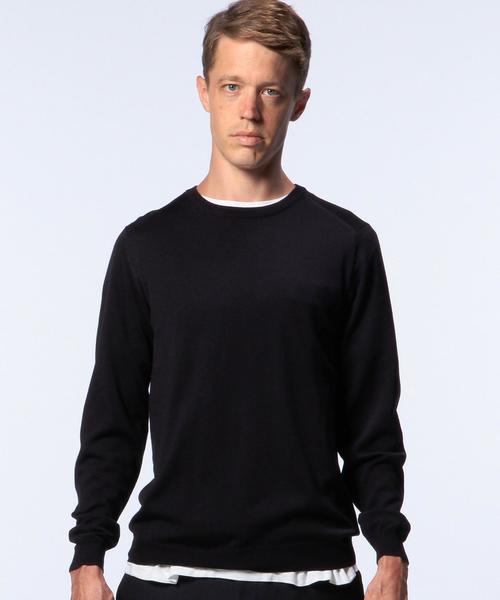 UNITED ARROWS（ユナイテッドアローズ）の「UAS ウール ハイゲージ クルーネック ニット◆（ニット/セーター・メンズ・ブラック/ネイビー/ベージュ/ワインレッド・X-SMALL/LARGE/MEDIUM/SMALL/XX-LARGE/X-LARGE）」の6枚目の写真