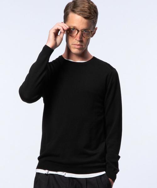 UNITED ARROWS（ユナイテッドアローズ）の「UAS ウール ハイゲージ クルーネック ニット◆（ニット/セーター・メンズ・ブラック/ネイビー/ベージュ/ワインレッド・X-SMALL/LARGE/MEDIUM/SMALL/XX-LARGE/X-LARGE）」の13枚目の写真