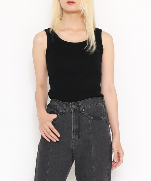 PUNYUS（プニュズ）の「2WAYリブタンクトップ（タンクトップ・レディース・ホワイト/ブラック・1/2/3/4）」の11枚目の写真