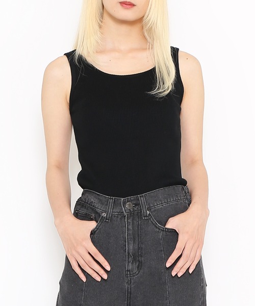 PUNYUS（プニュズ）の「2WAYリブタンクトップ（タンクトップ・レディース・ホワイト/ブラック・1/2/3/4）」の15枚目の写真