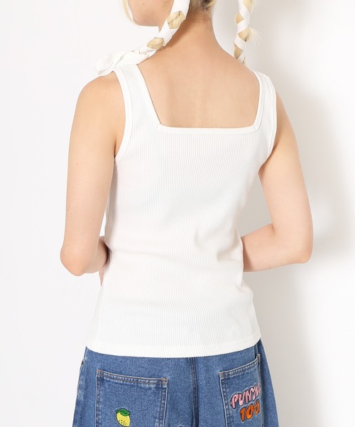 PUNYUS（プニュズ）の「2WAYリブタンクトップ（タンクトップ・レディース・ホワイト/ブラック・1/2/3/4）」の5枚目の写真