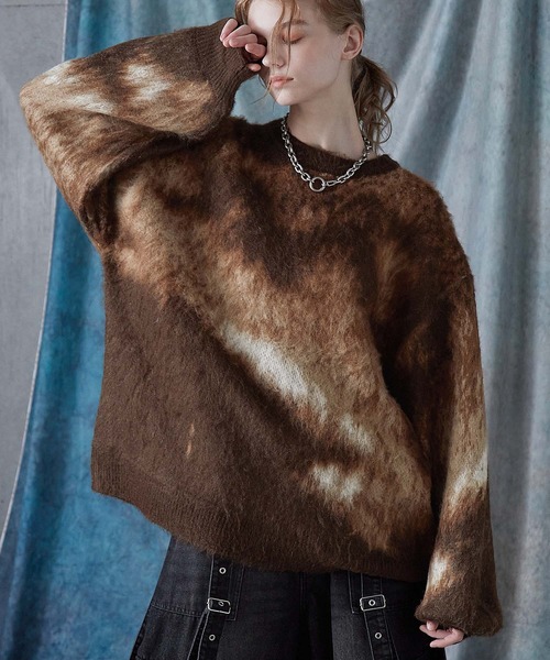 SERACE】Loose silhouette abstract shaggy knit / ルーズシルエット