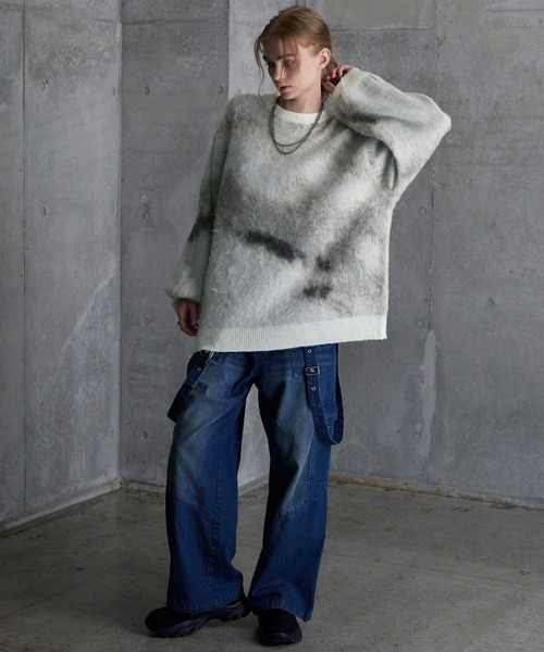 【SERACE】ルーズシルエットアブストラクトシャギーニット Mサイズ 85837101b_8_d_500.jpg