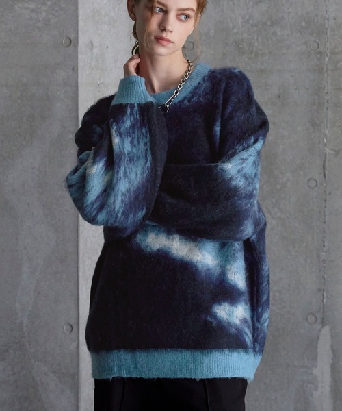 SERACE（セラス）の「【SERACE】Loose silhouette abstract shaggy knit / ルーズシルエットアブストラクトシャギーニット（ニット/セーター・メンズ・ブルー/グレー/ブラック/ホワイト/レッド/ライトブルー/ブラウン/パープル/グリーン/チャコールグレー・S/M/L/XS/XXS）」の18枚目の写真