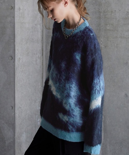 SERACE】Loose silhouette abstract shaggy knit / ルーズシルエット