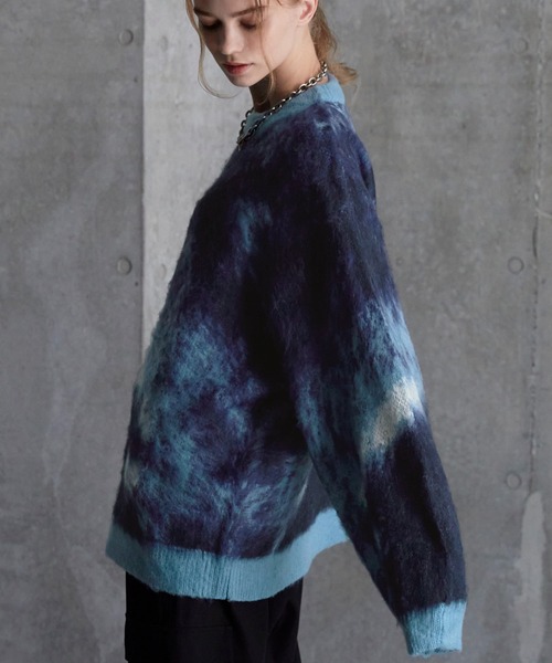 SERACE（セラス）の「【SERACE】Loose silhouette abstract shaggy knit / ルーズシルエットアブストラクトシャギーニット（ニット/セーター・メンズ・ブルー/グレー/ブラック/ホワイト/レッド/ライトブルー/ブラウン/パープル/グリーン/チャコールグレー・S/M/L/XS/XXS）」の20枚目の写真