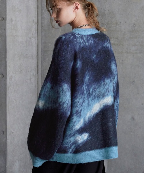 セール】【SERACE】Loose silhouette abstract shaggy knit / ルーズ