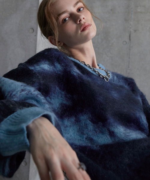 【SERACE】ルーズシルエットアブストラクトシャギーニット Mサイズ SERACE】ルーズシルエットアブストラクトシャギーニット Mサイズ