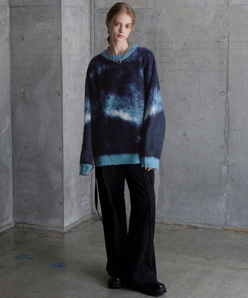 【SERACE】ルーズシルエットアブストラクトシャギーニット Mサイズ SERACE】Loose silhouette abstract shaggy knit / ルーズ