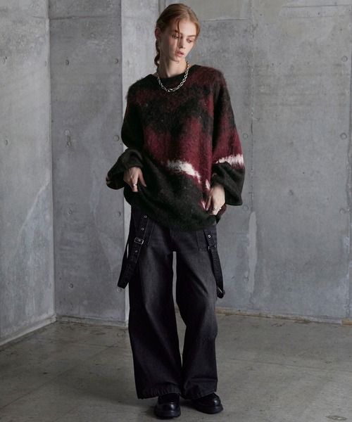 SERACE】Loose silhouette abstract shaggy knit / ルーズ