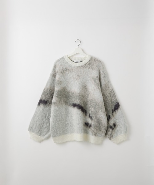 SERACE（セラス）の「【SERACE】Loose silhouette abstract shaggy knit / ルーズシルエットアブストラクトシャギーニット（ニット/セーター・メンズ・ブルー/グレー/ブラック/ホワイト/レッド/ライトブルー/ブラウン/パープル/グリーン/チャコールグレー・S/M/L/XS/XXS）」の11枚目の写真