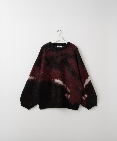 SERACE ルーズシルエットアブストラクトシャギーニット　S SERACE】Loose silhouette abstract shaggy knit / ルーズ