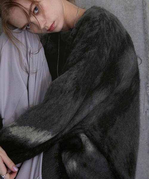 SERACE ルーズシルエットアブストラクトシャギーニット サイズM SERACE（セラス）の「【SERACE】Loose silhouette abstract