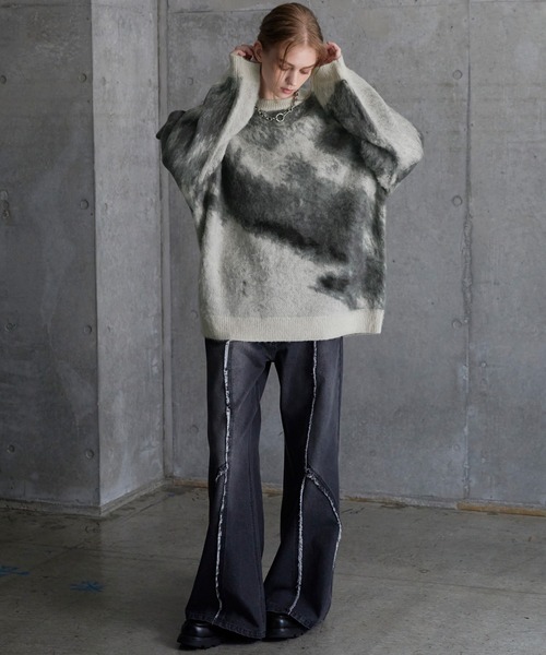 SERACE】Loose silhouette abstract shaggy knit / ルーズシルエット