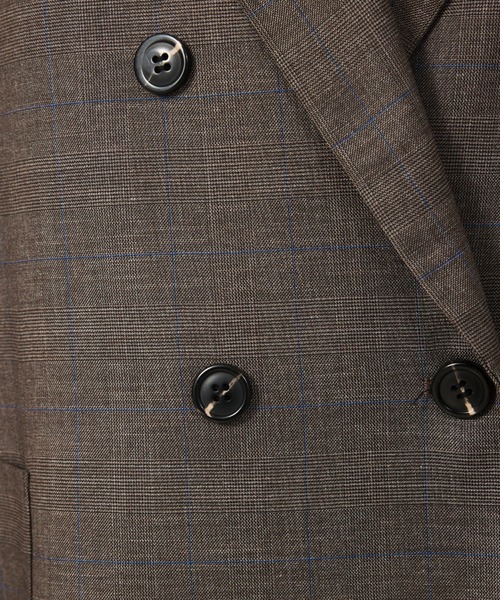 【Cabana】dusty-BLUE-GREY LINENチェック ジャケット Cabana】dusty-BLUE-GREY LINENチェック ジャケット