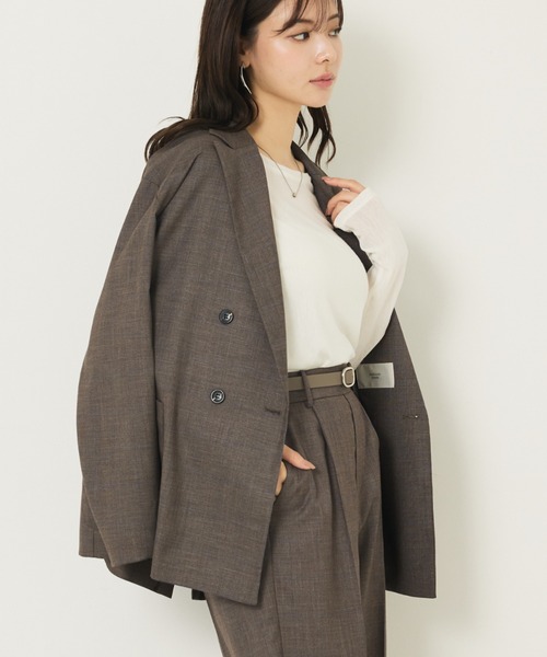 abahouse mavie（アバハウスマヴィ）の「【セットアップ対応】グレンチェックジャケット（テーラードジャケット・レディース・グレー/ブラウン/ネイビー/ブラウン系その他/チャコールグレー・フリー）」の7枚目の写真