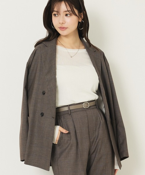 abahouse mavie（アバハウスマヴィ）の「【セットアップ対応】グレンチェックジャケット（テーラードジャケット・レディース・グレー/ブラウン/ネイビー/ブラウン系その他/チャコールグレー・フリー）」の6枚目の写真