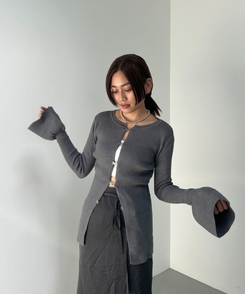 セール】ホック開きフレアスリーブカーディガン（カーディガン/ボレロ 