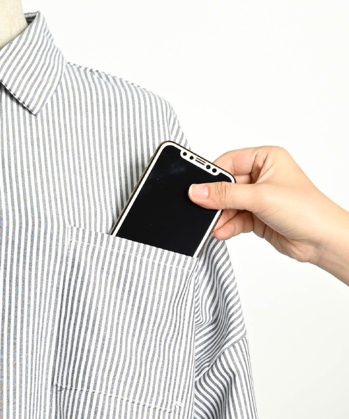 ストライプ柄 長袖 ロングシャツワンピース（シャツワンピース）｜ABBEY MARKET（アビーマーケット）