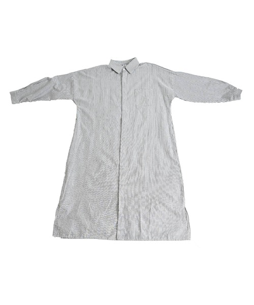 ストライプ柄 長袖 ロングシャツワンピース（シャツワンピース）｜ABBEY MARKET（アビーマーケット）