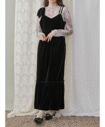 merry jenny | アシメribbonベロアワンピース(ワンピース)